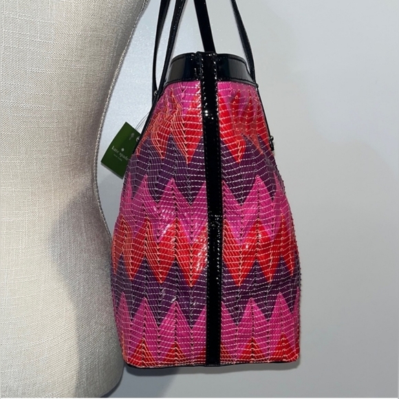 Kate Spade Beverly Breeze Woven Small Coal Tote Bag NWT πHOST PICKπ - Picture 5 of 15